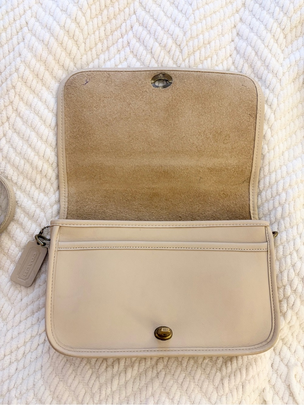 Vintage Coach Convertible Clutch, style #9635 in color “putty” from 1985